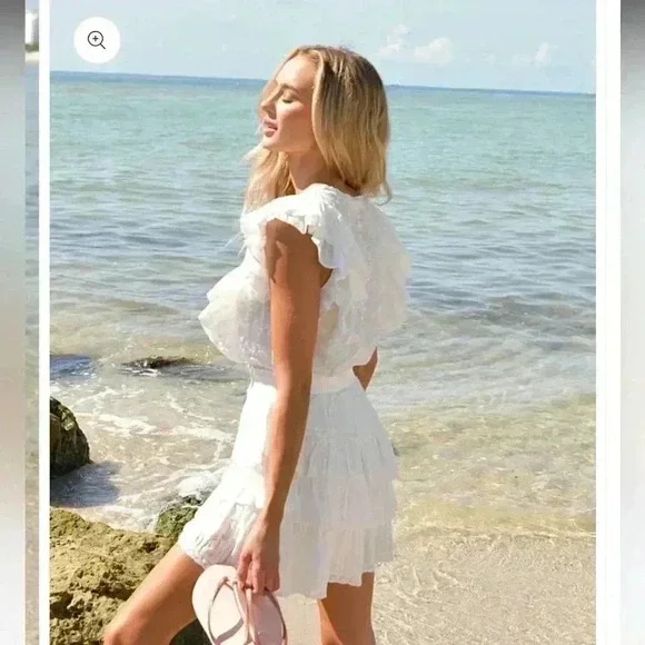 NWT LoveShackFancy CORELLI Mini WHITE Perfect Graduation or Bridal Dress M - Picture 4 of 8